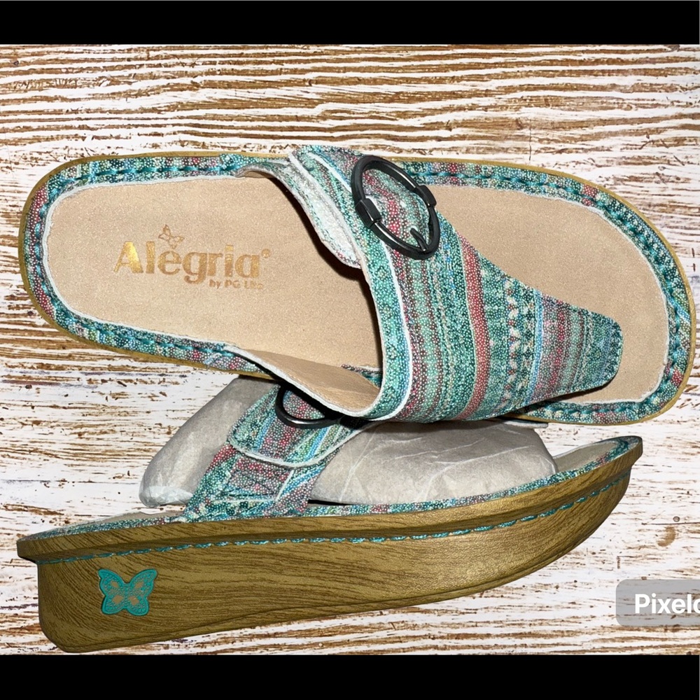 New Alegria Codi Seascape Thong Sandals Size Euro 37